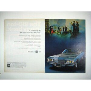 Vintage 1972 Cadillac Sales 2 Page Print Advertisement Evening Fashion